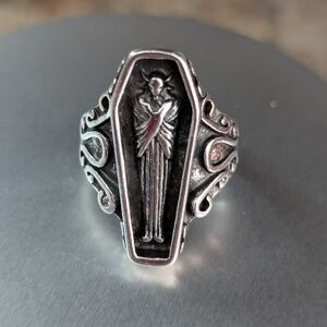 Silver and Black Gothic Ring